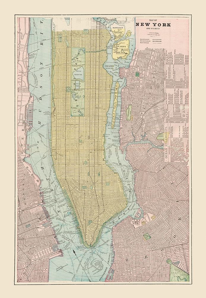 New York  New York - Cram 1892 art print by Cram for $57.95 CAD