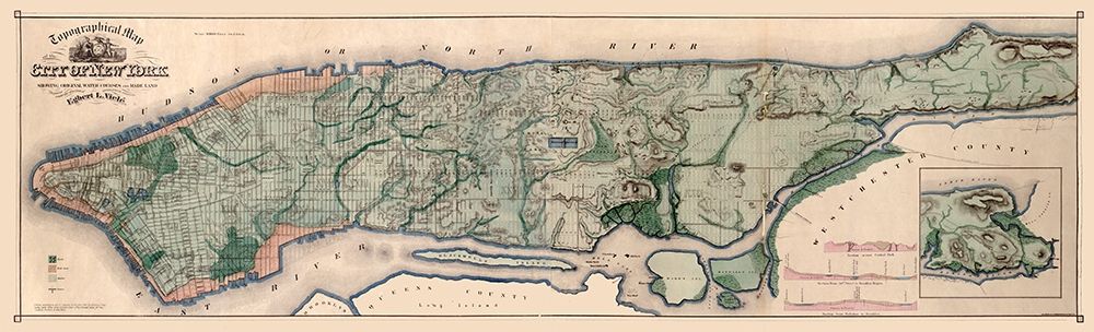 New York City New York - Viele 1865 art print by Viele for $57.95 CAD