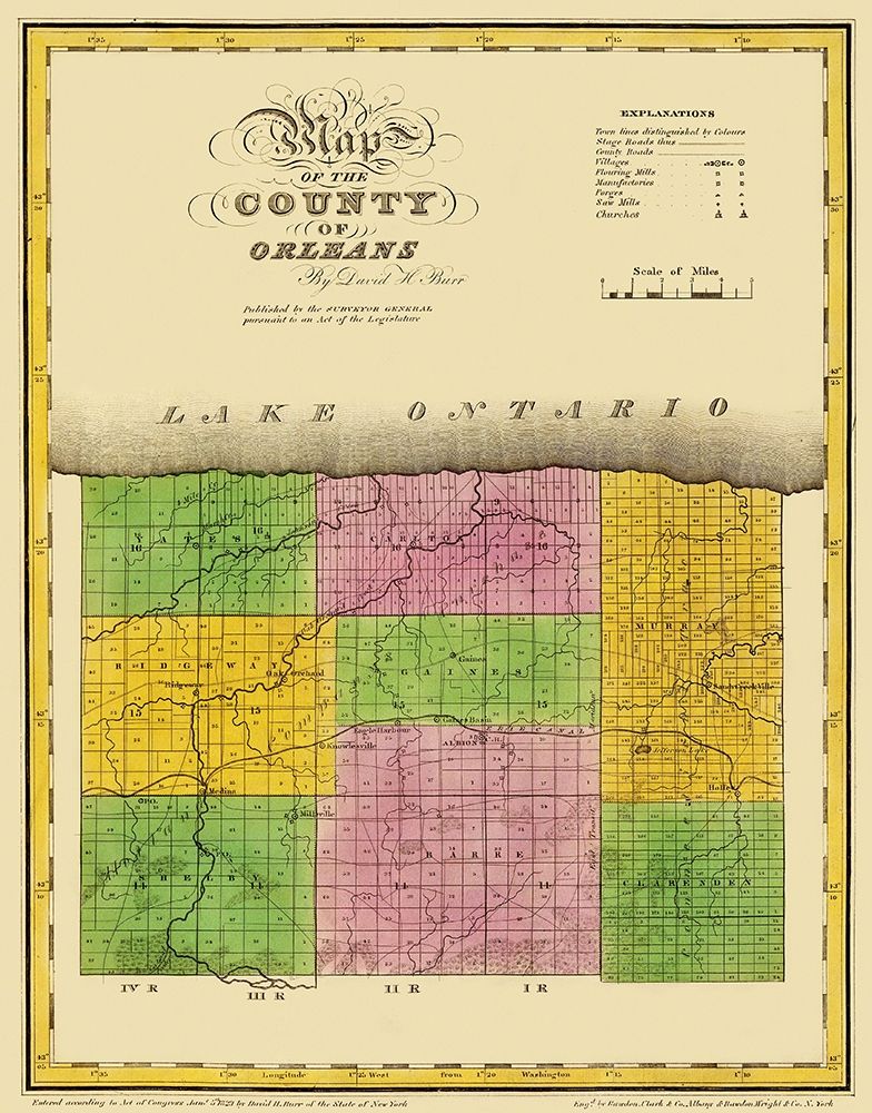 Orleans New York - Burr 1829 art print by Burr for $57.95 CAD