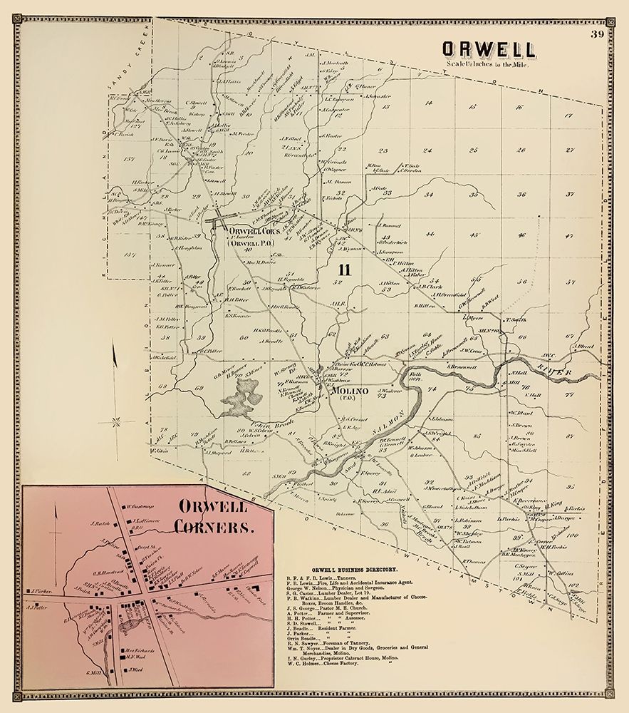 Orwell New York Landowner - Stone 1867 art print by Stone for $57.95 CAD