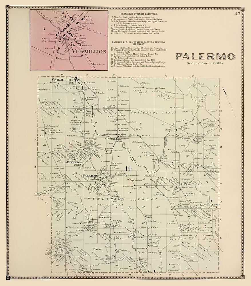 Palermo New York Landowner - Stone 1866 art print by Stone for $57.95 CAD