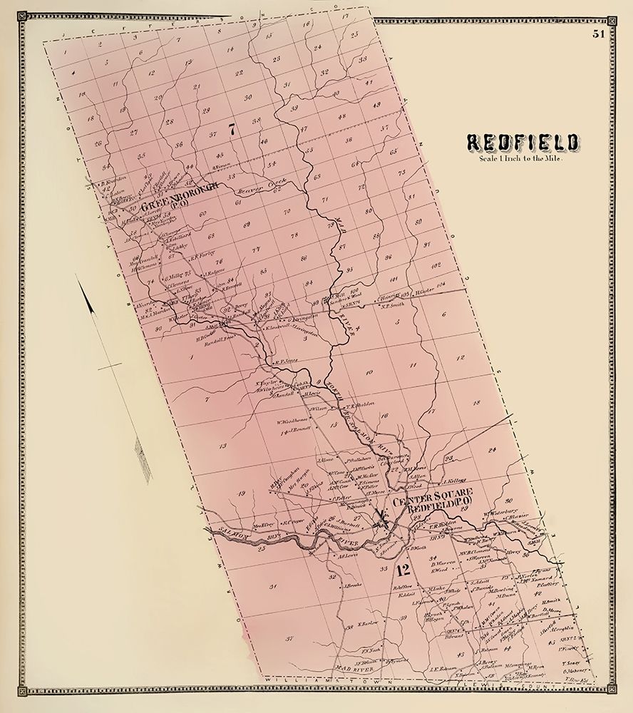 Redfield New York Landowner - Stone 1866 art print by Stone for $57.95 CAD