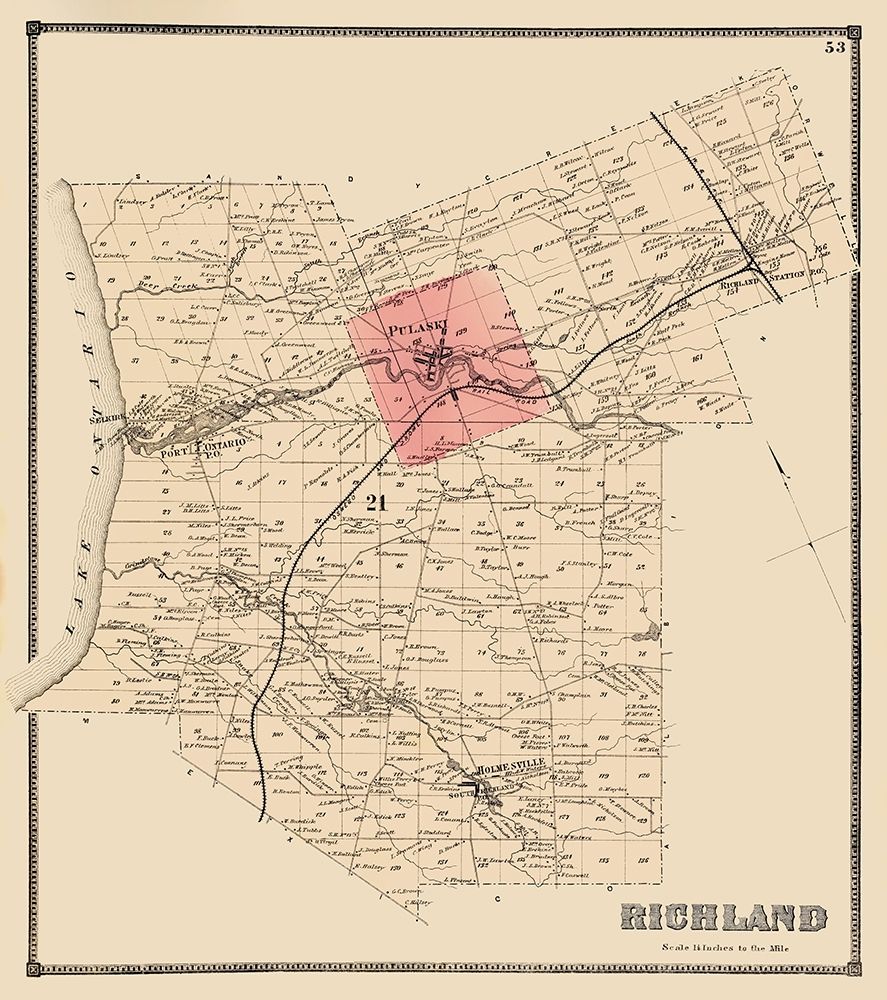Richland New York Landowner - Stone 1866 art print by Stone for $57.95 CAD