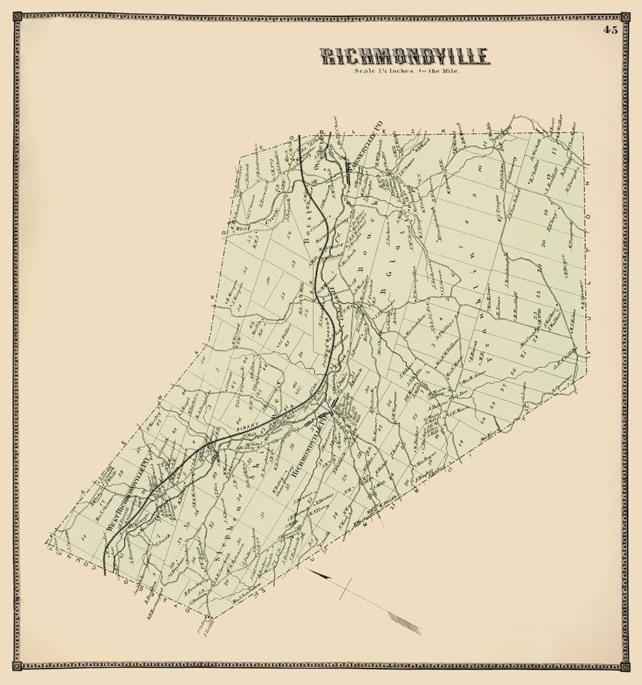 Richmondville New York Landowner - Stone 1866 art print by Stone for $57.95 CAD