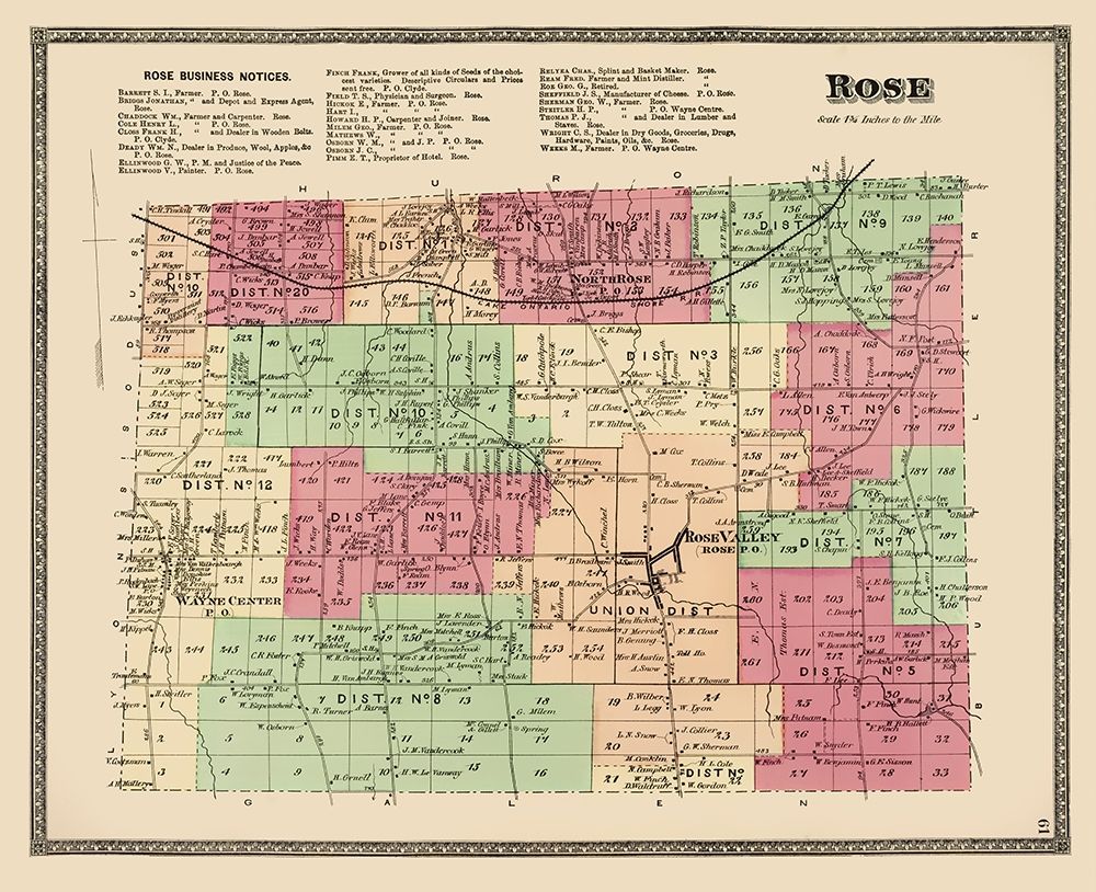 Rose New York Landowner - Beers 1874 art print by Beers for $57.95 CAD