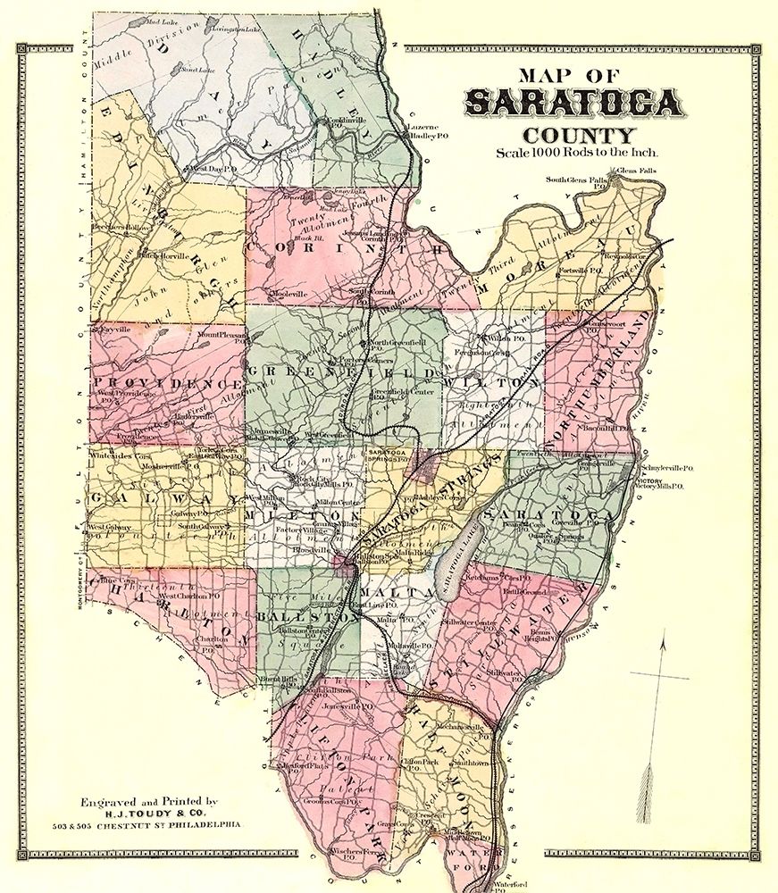 Saratoga New York - Burr 1866 art print by Burr for $57.95 CAD