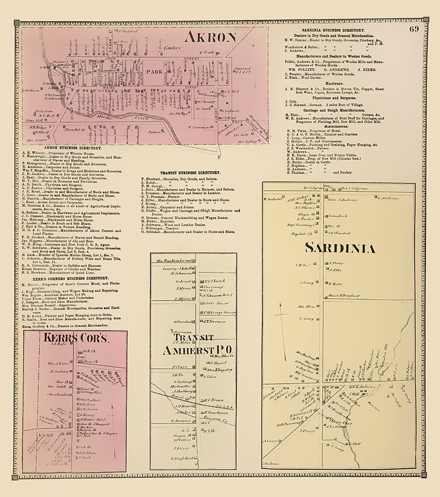 Akron, Kerrs, Transit, Sardinia New York art print by Stone for $57.95 CAD