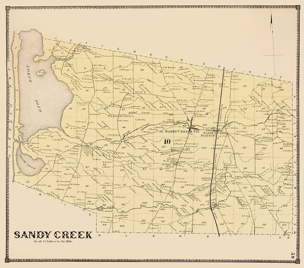 Sandy Creek New York Landowner - Stone 1866 art print by Stone for $57.95 CAD