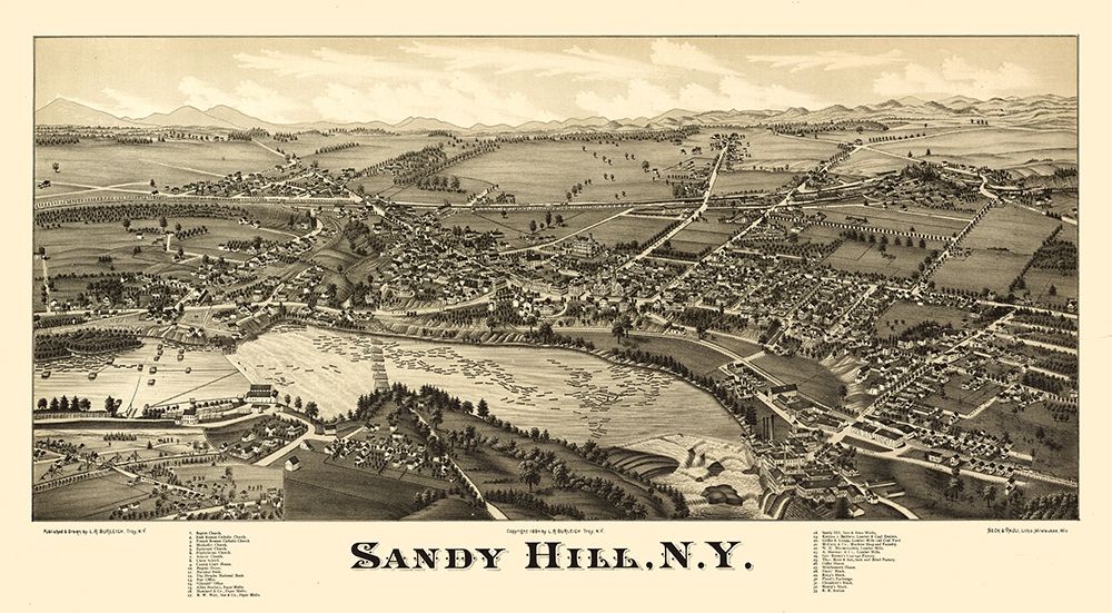 Sandy Hill New York - Burleigh 1884 art print by Burleigh for $57.95 CAD