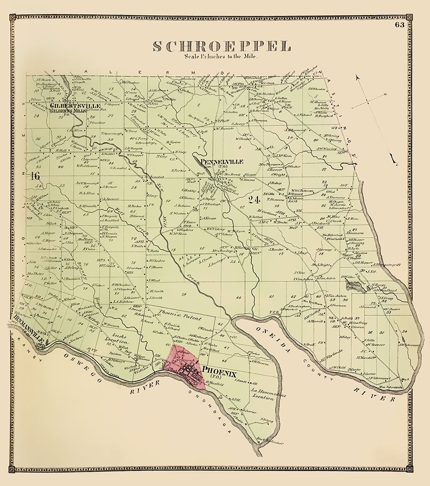 Schroeppel New York Landowner - Stone 1866 art print by Stone for $57.95 CAD