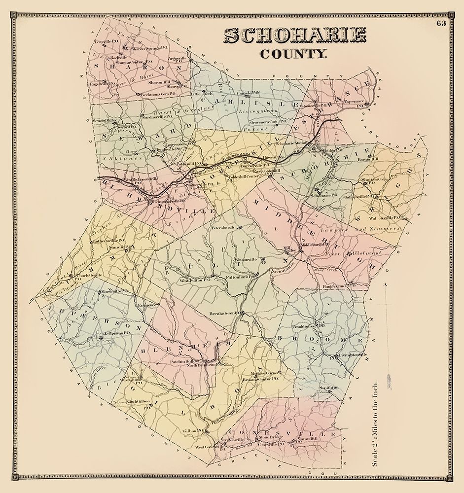 Schoharie New York - Burr 1866 art print by Burr for $57.95 CAD