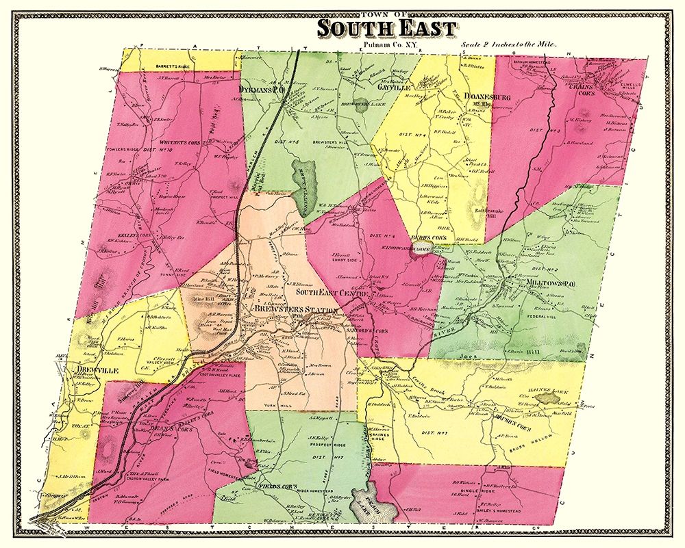 Putnam County   South East New York - Beers 1895 art print by Beers for $57.95 CAD