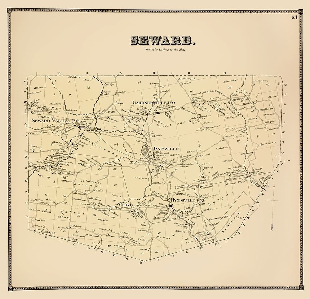 Seward New York Landowner - Stone 1866 art print by Stone for $57.95 CAD