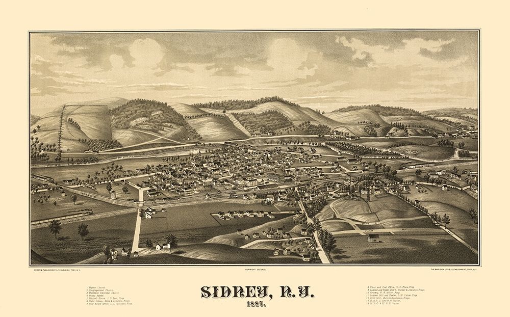 Sidney New York - Burleigh 1887 art print by Burleigh for $57.95 CAD