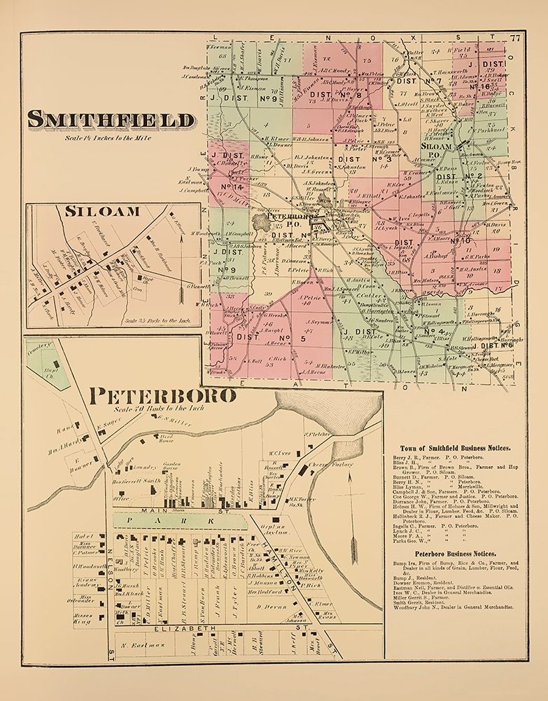 Smithfield New York Landowner - Whitman 1875 art print by Whitman for $57.95 CAD