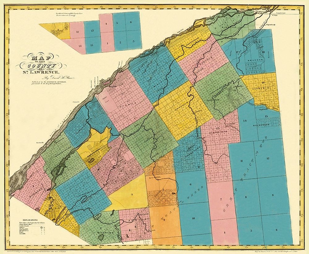 St. Lawrence New York - Burr 1829 art print by Burr for $57.95 CAD