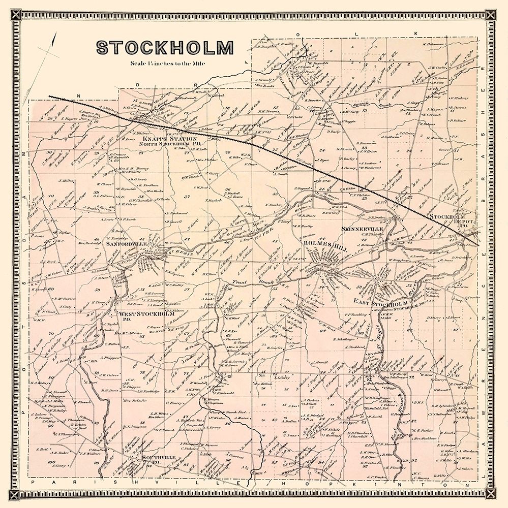 Stockholm New York Landowner - Stone 1865 art print by Stone for $57.95 CAD