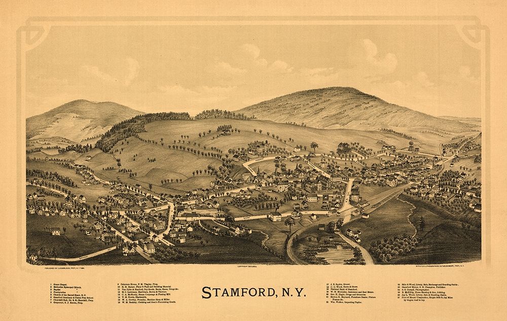 Stamford New York - Burleigh 1890 art print by Burleigh for $57.95 CAD