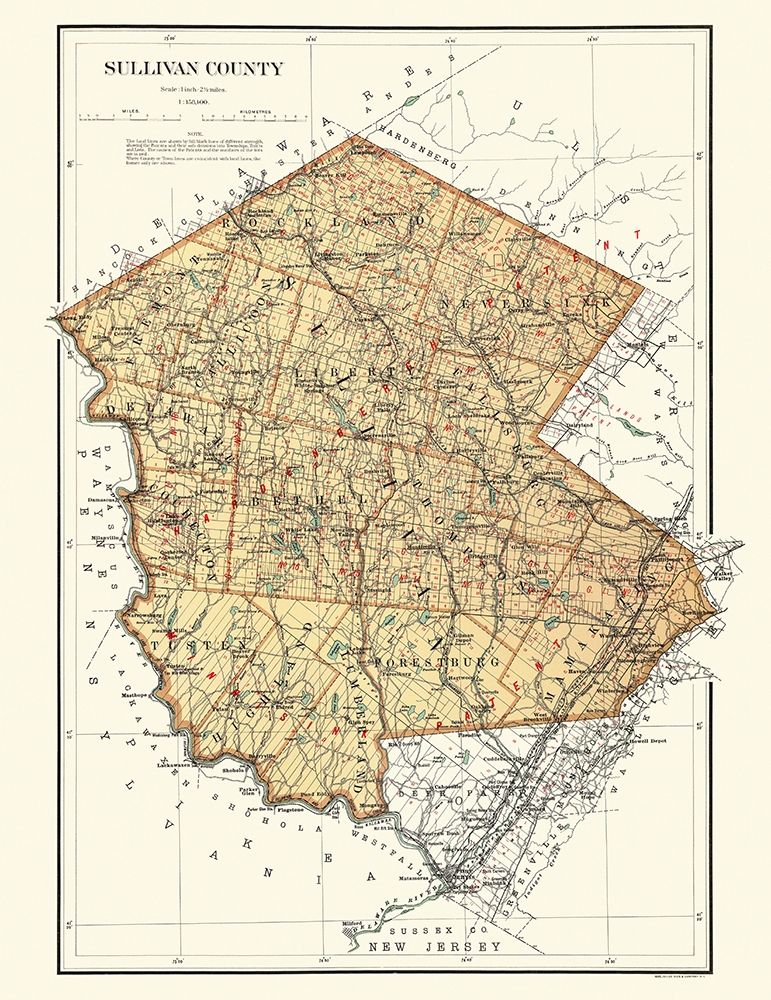 Sullivan New York Landowner - Bien 1895 art print by Bien for $57.95 CAD