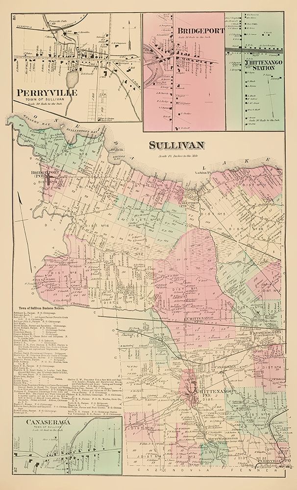 Sullivan New York Landowner - Whitman 1875 art print by Whitman for $57.95 CAD