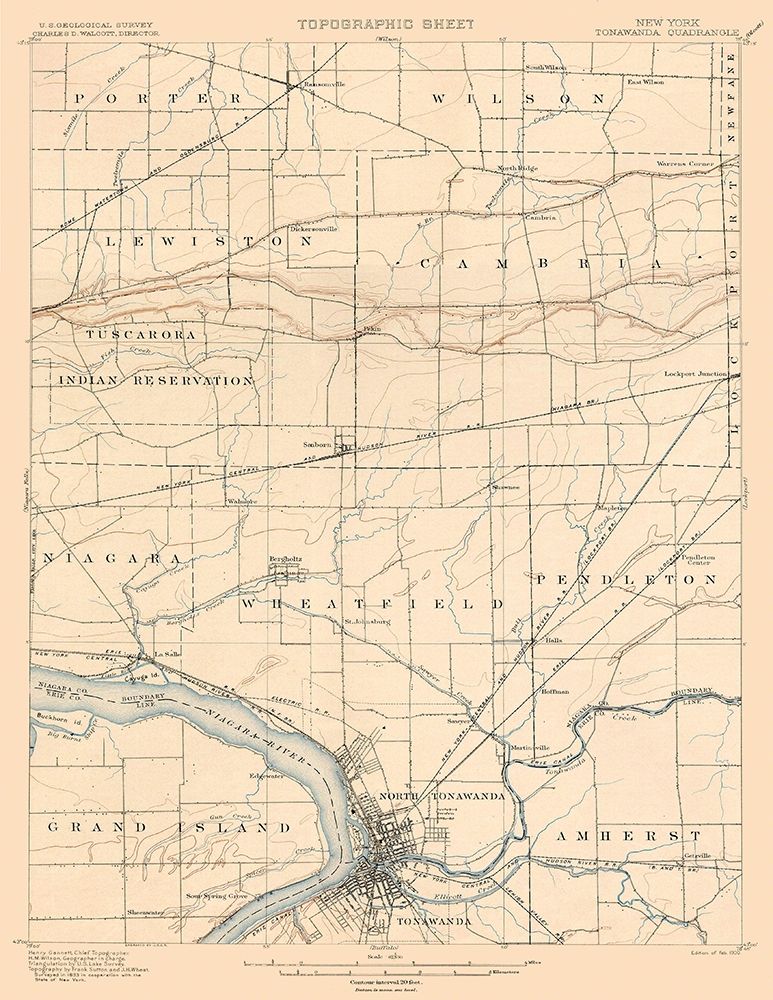Tonawanda New York Quad - USGS 1900 art print by USGS for $57.95 CAD