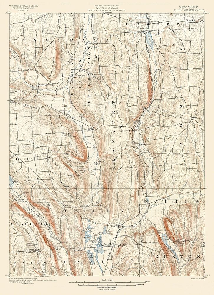 Tully New York Quad - USGS 1900 art print by USGS for $57.95 CAD