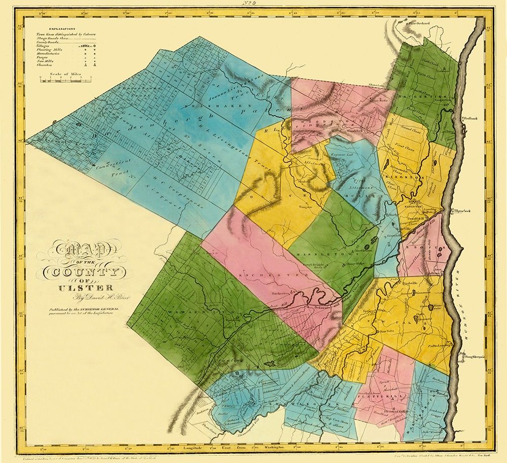 Ulster New York Landowner - Burr 1829 art print by Burr for $57.95 CAD