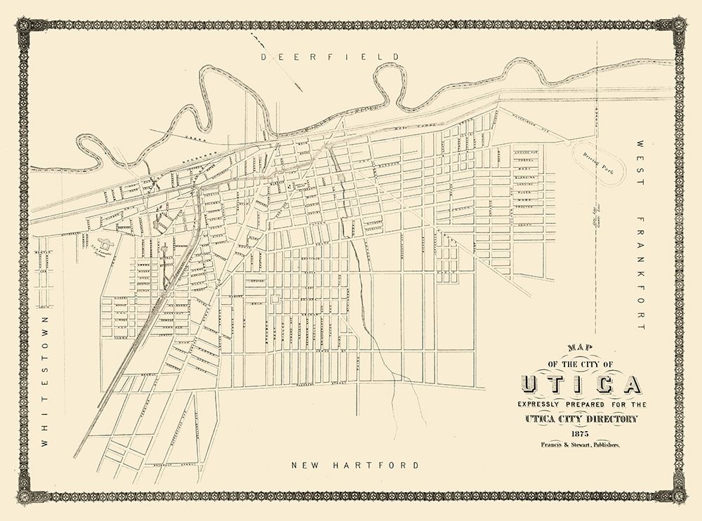 Utica New York - Francis 1875 art print by Francis for $57.95 CAD