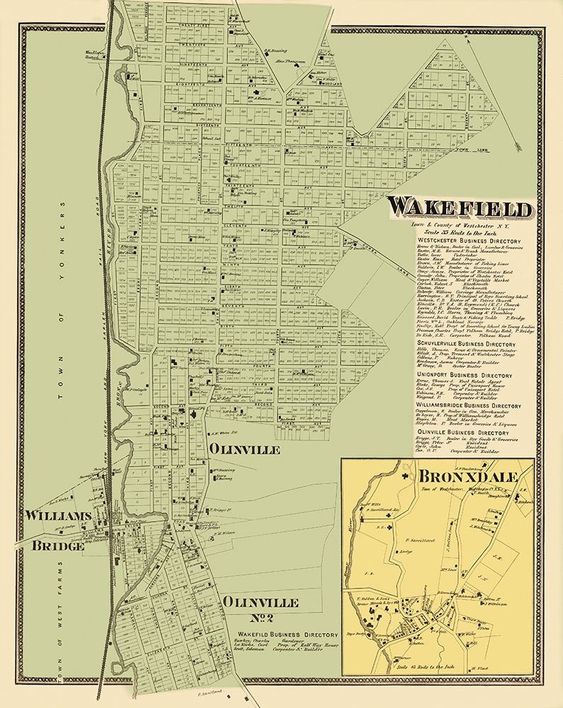 Wakefield New York Landowner - Beers 1868 art print by Beers for $57.95 CAD