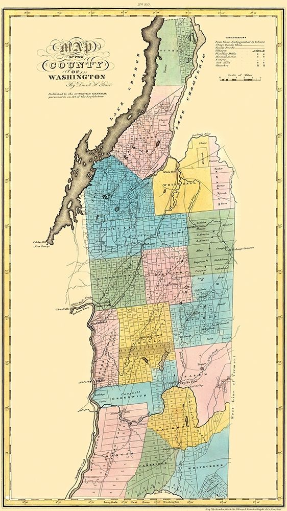 Washington New York Landowner - Burr 1829 art print by Burr for $57.95 CAD
