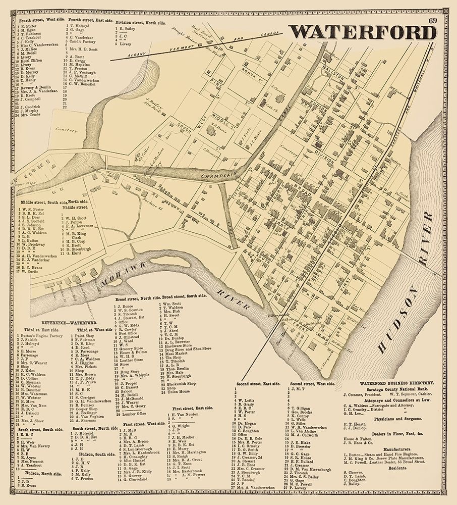 Waterford New York Landowner - Stone 1866 art print by Stone for $57.95 CAD