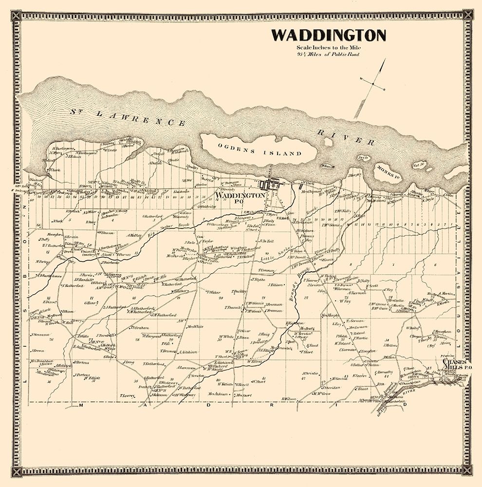 Waddington New York Landowner - Stone 1865 art print by Stone for $57.95 CAD