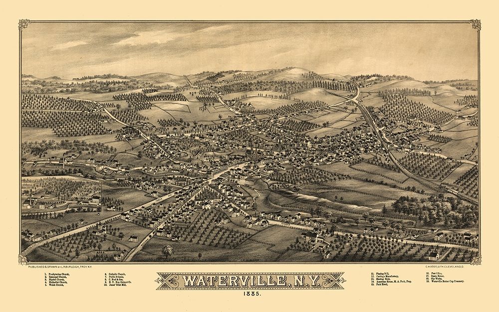 Waterville New York - Burleigh 1885 art print by Burleigh for $57.95 CAD