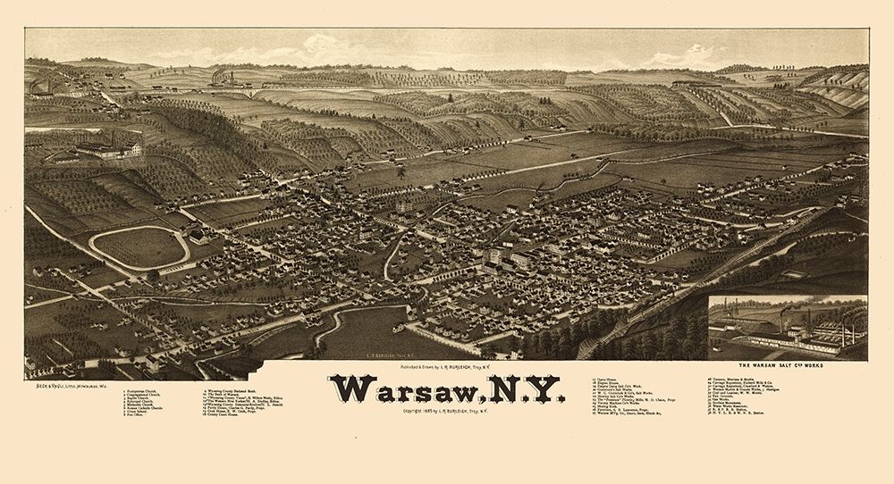 Warsaw New York - Burleigh 1885 art print by Burleigh for $57.95 CAD