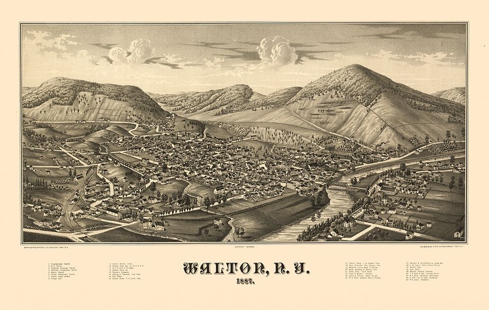 Walton New York - Burleigh 1887 art print by Burleigh for $57.95 CAD