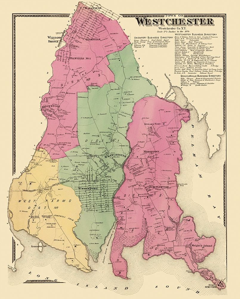 Westchester New York Landowner - Beers 1868 art print by Beers for $57.95 CAD