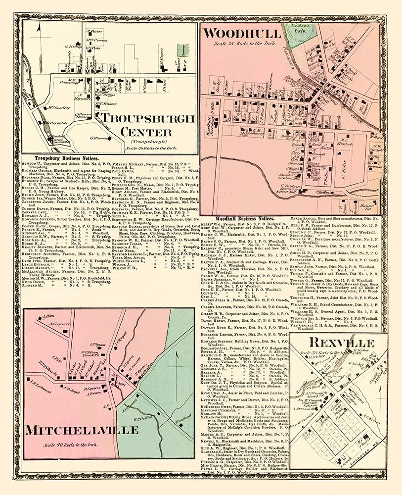 Troupsburgh, Woodhull, Mitchellville New York art print by Beers for $57.95 CAD