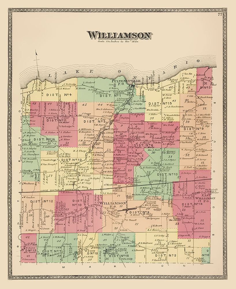 Williamson New York Landowner - Beers 1874 art print by Beers for $57.95 CAD