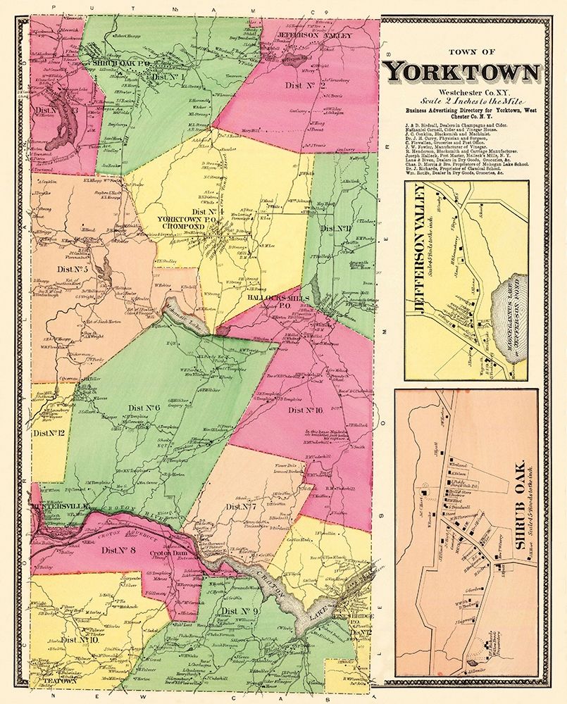 Yorktown New York Landowner - Beers 1868 art print by Beers for $57.95 CAD