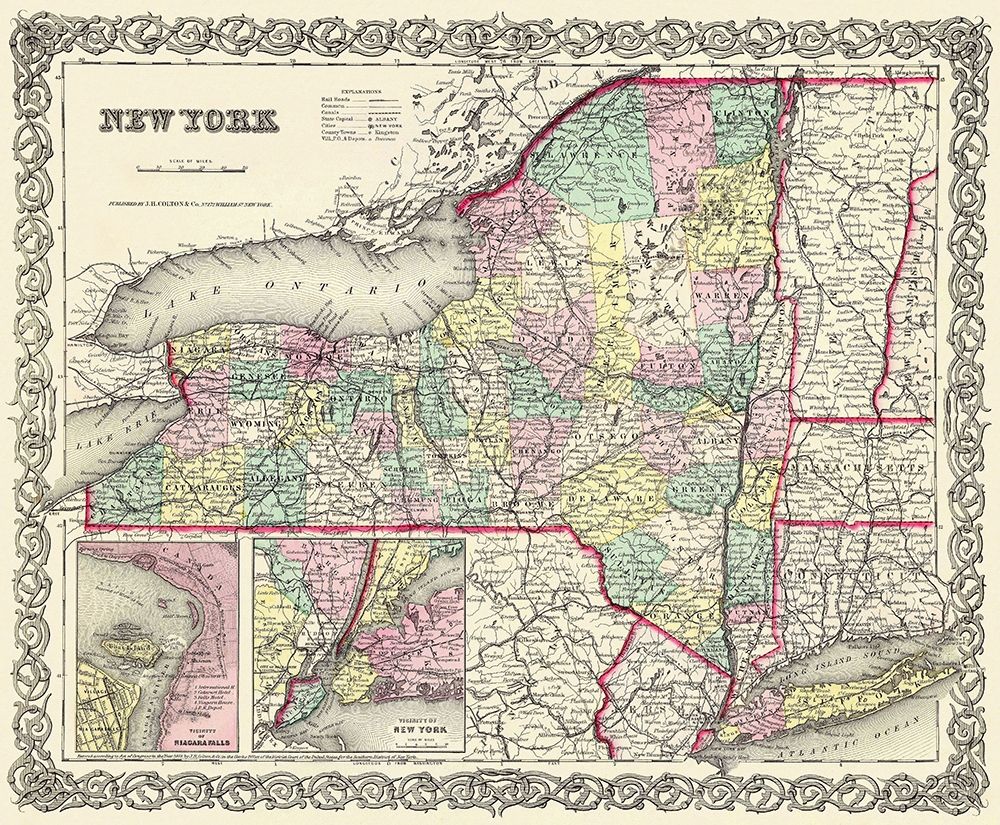 New York - Colton 1855 art print by Colton for $57.95 CAD