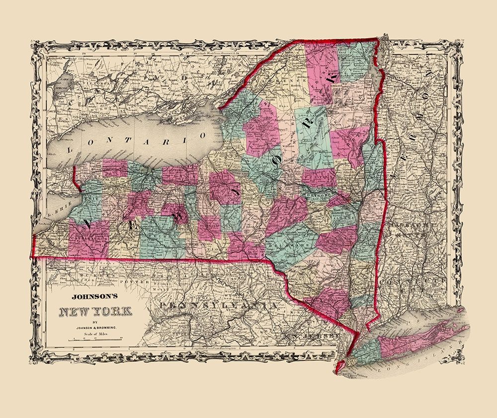 New York - Johnson 1860 art print by Johnson for $57.95 CAD