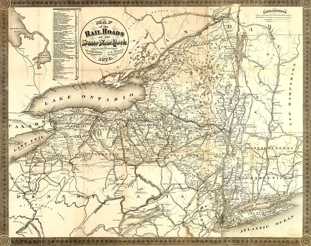 New York Railroads - Richmond 1870 art print by Sweet for $57.95 CAD