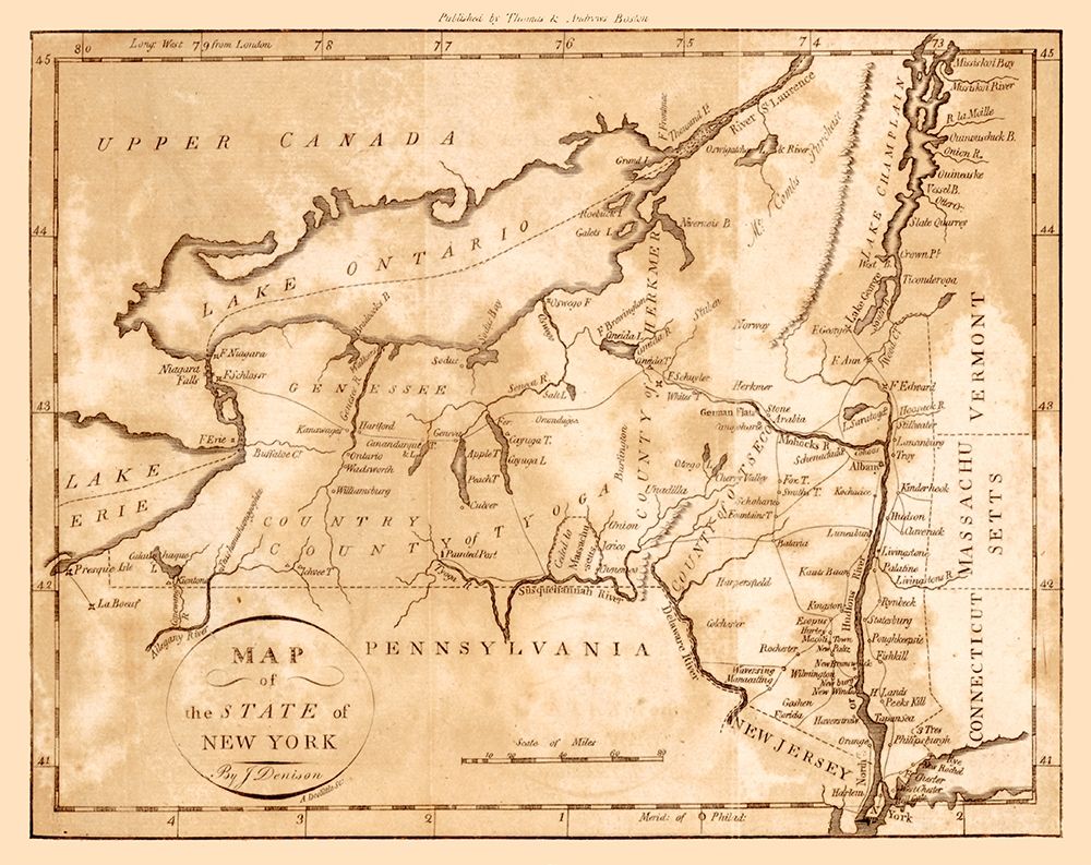 New York - Denison 1796 art print by Denison for $57.95 CAD