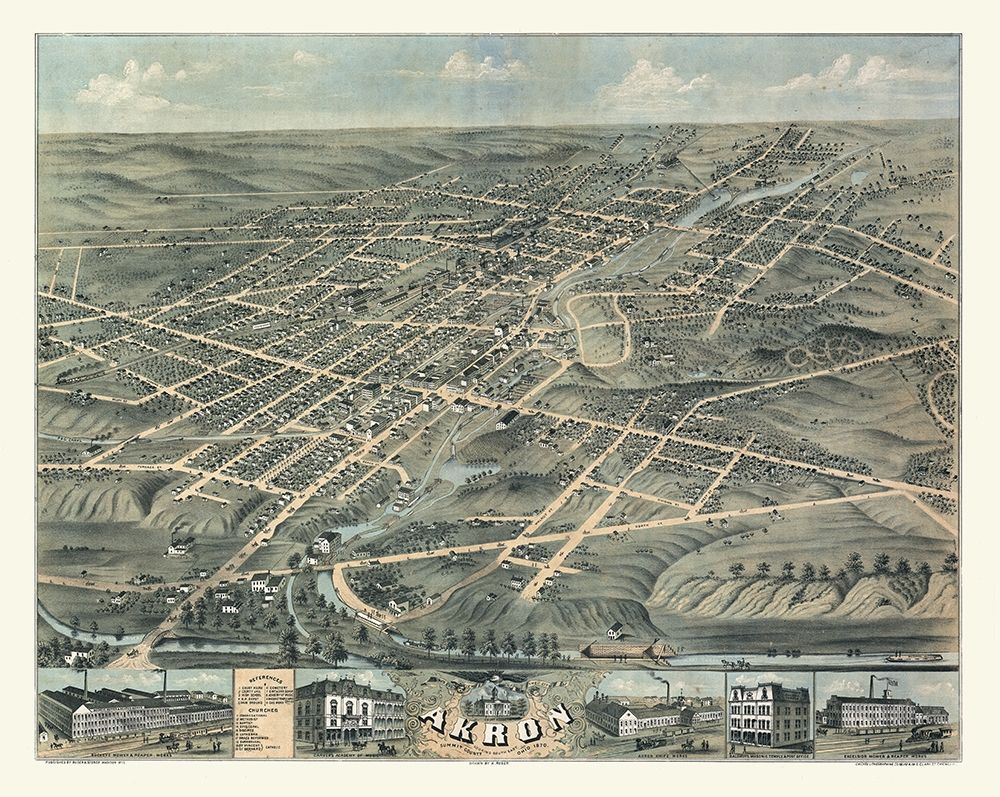 Akron Ohio - Stoner 1870 art print by Stoner for $57.95 CAD