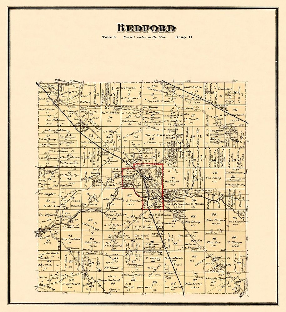 Bedford Ohio Landowner - Titus 1874 art print by Titus for $57.95 CAD