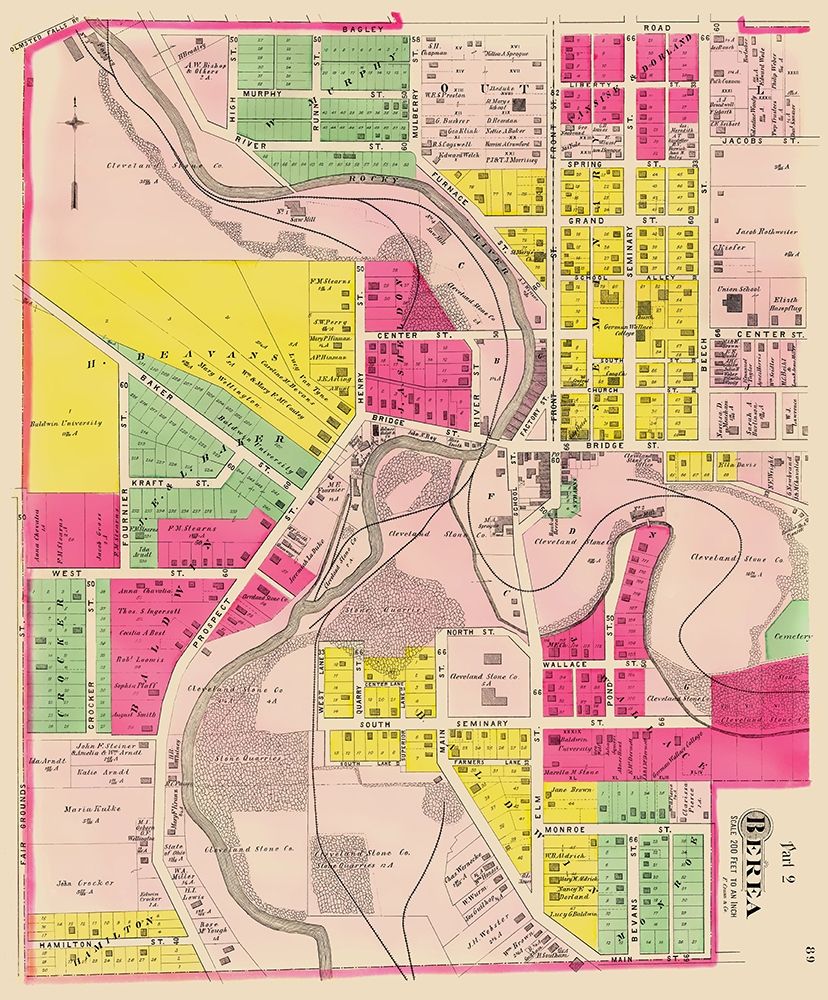 Berea Ohio - Cram 1892 art print by Cram for $57.95 CAD