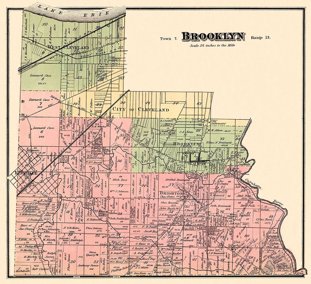 Brooklyn Ohio Landowner - Titus 1876 art print by Titus for $57.95 CAD