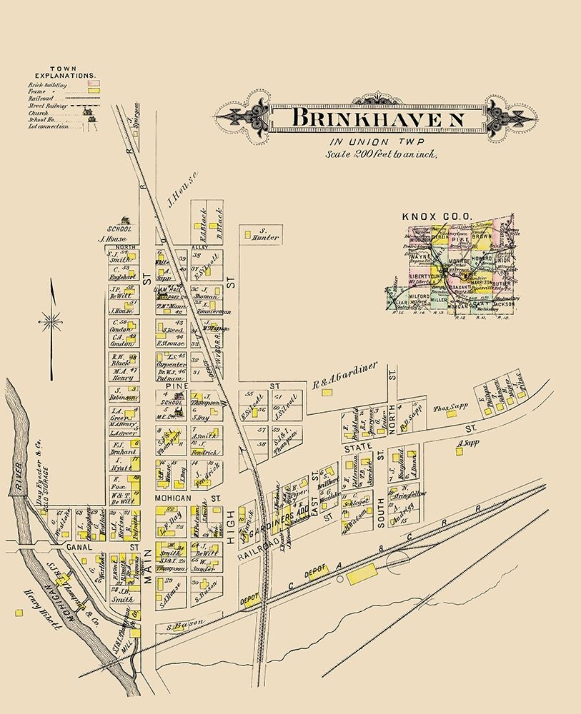 Brinkhaven Ohio Landowner - Caldwell 1896 art print by Caldwell for $57.95 CAD