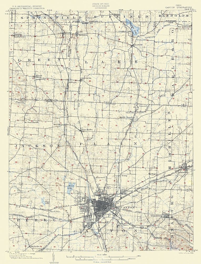Canton Ohio Quad - USGS 1903 art print by USGS for $57.95 CAD