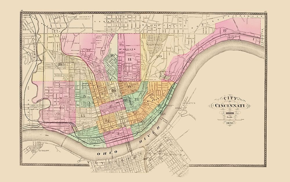 Cincinnati Ohio - Stedman 1872 art print by Stedman for $57.95 CAD